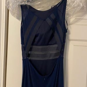 La Femme Navy Prom Dress